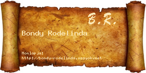 Bondy Rodelinda névjegykártya
